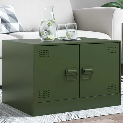 Tavolino da Salotto Verde Oliva 67x50x44 cm in Acciaio