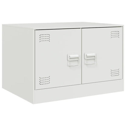 Tavolino da Salotto Bianco 67x50x44 cm in Acciaio