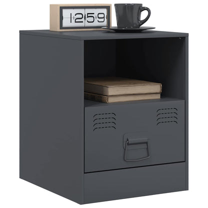 Comodino Antracite 34,5x39x44 cm in Acciaio