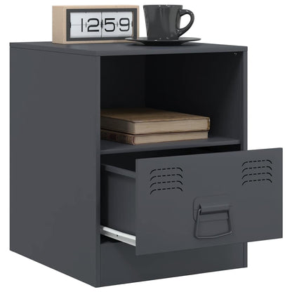 Comodini 2 pz Antracite 34,5x39x44 cm in Acciaio