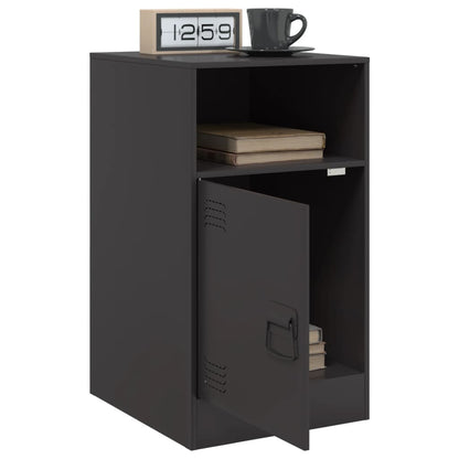 Comodino Nero 34,5x39x62 cm in Acciaio
