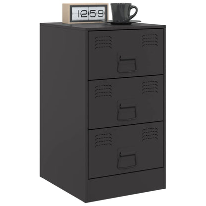 Comodini 2 pz Neri 34,5x39x62 cm in Acciaio
