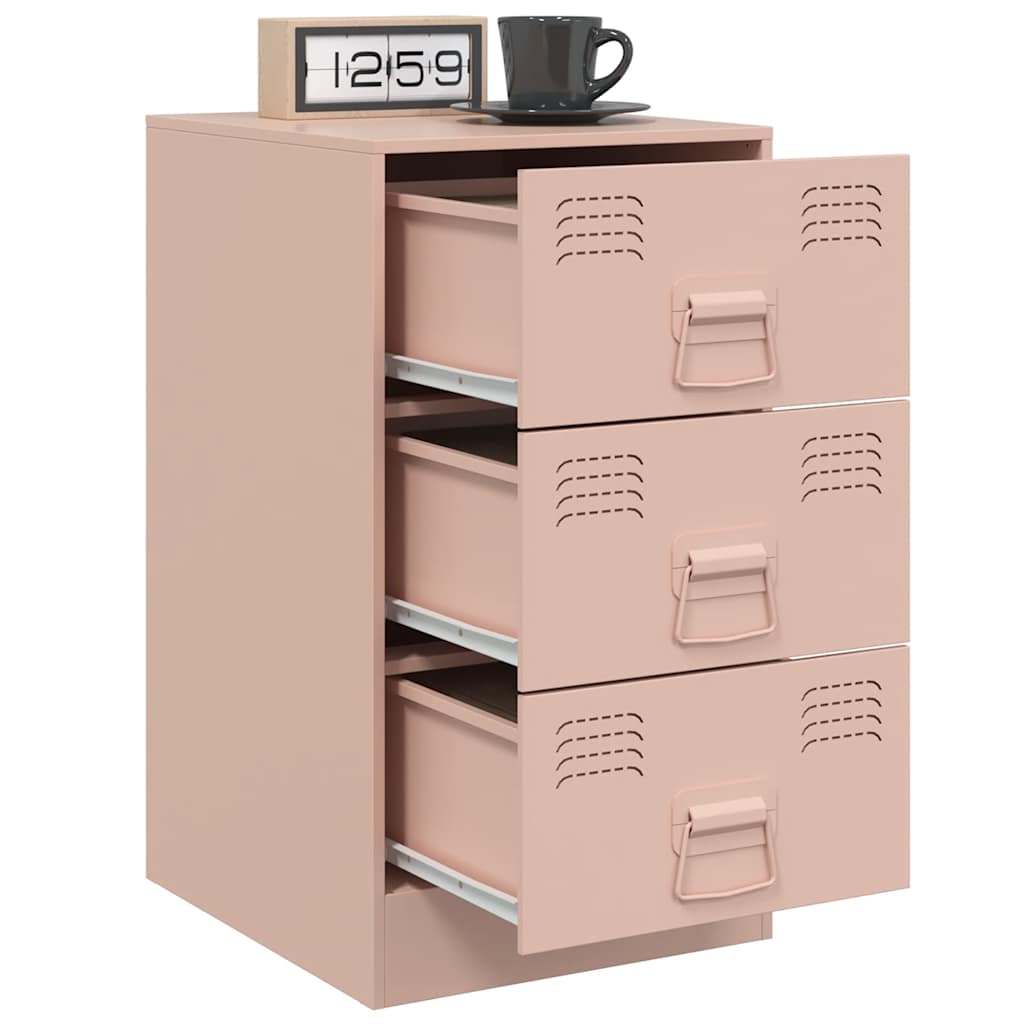Comodini 2 pz Rosa 34,5x39x62 cm in Acciaio