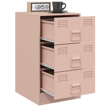 Comodini 2 pz Rosa 34,5x39x62 cm in Acciaio