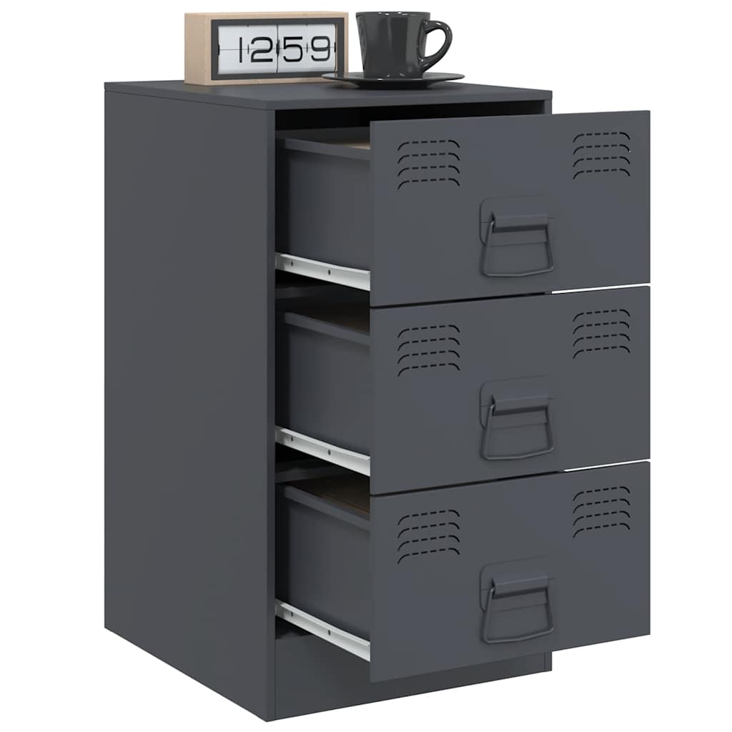 Comodini 2 pz Antracite 34,5x39x62 cm in Acciaio
