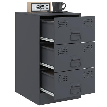 Comodini 2 pz Antracite 34,5x39x62 cm in Acciaio