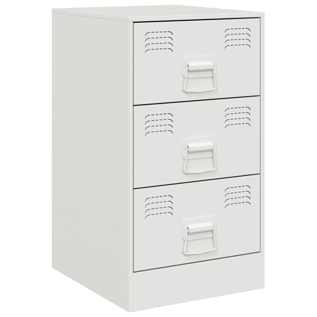 Comodino Bianco 34,5x39x62 cm in Acciaio