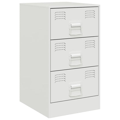 Comodino Bianco 34,5x39x62 cm in Acciaio