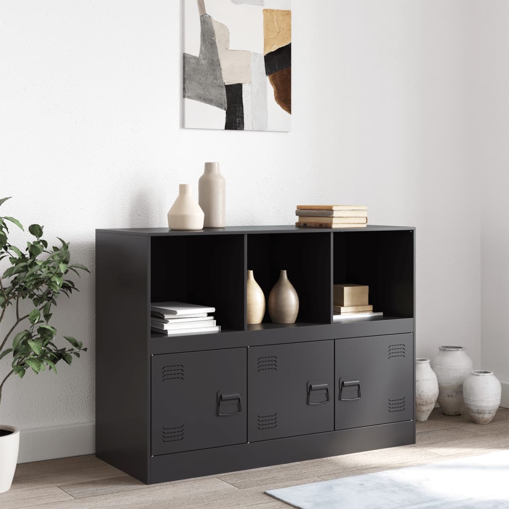 Credenza Nera 99x39x73 cm in Acciaio