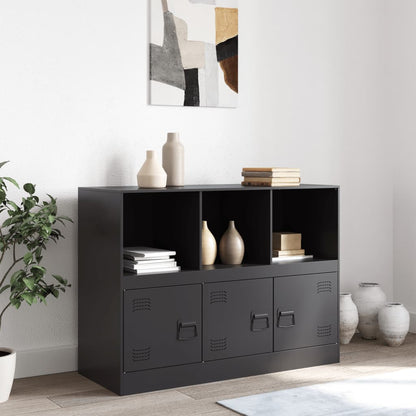 Credenza Nera 99x39x73 cm in Acciaio