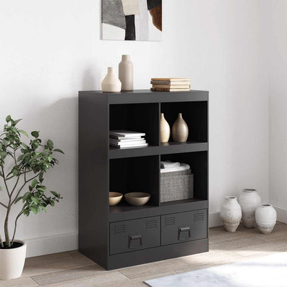 Credenza Nera 67x39x95 cm in Acciaio