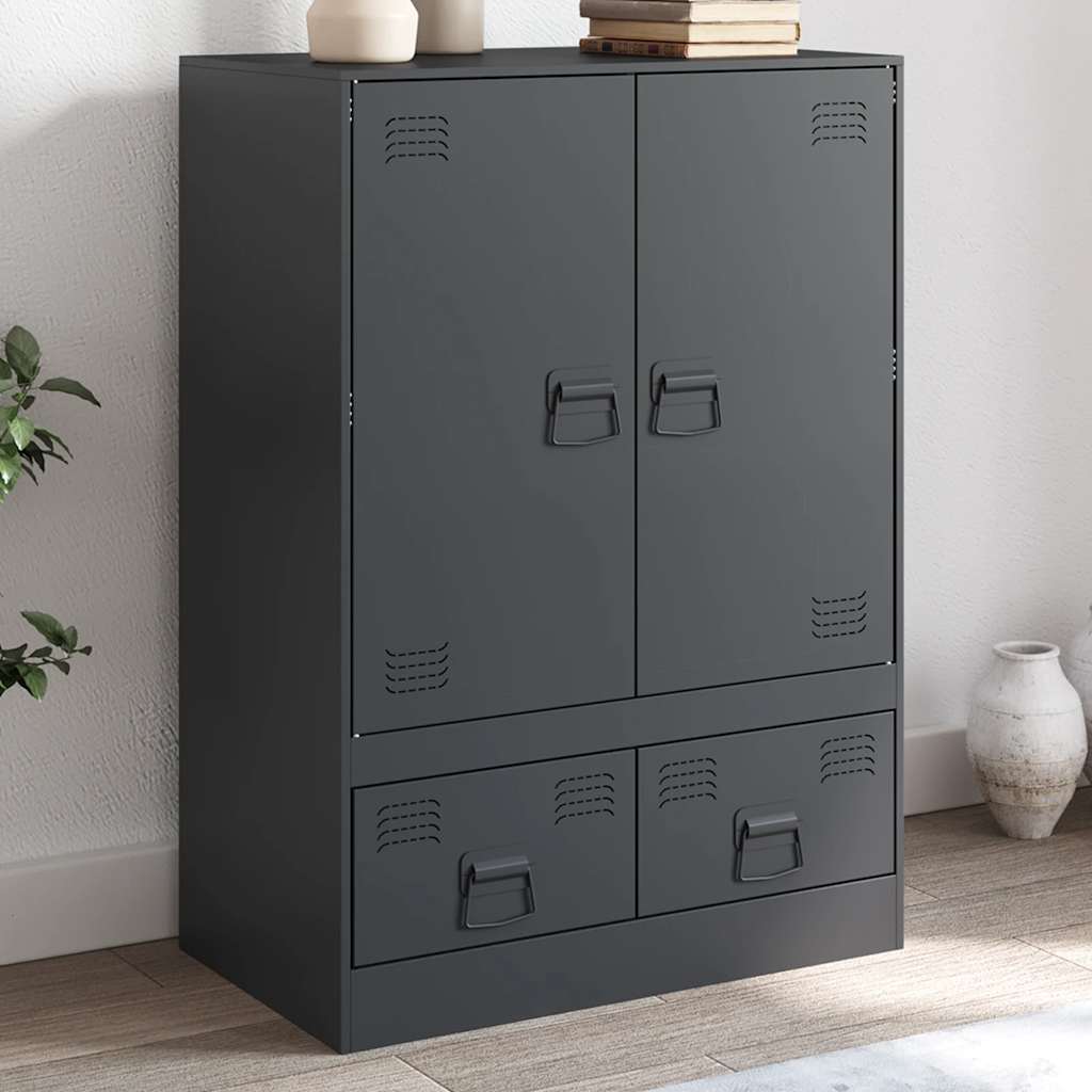 Credenza Antracite 67x39x95 cm in Acciaio