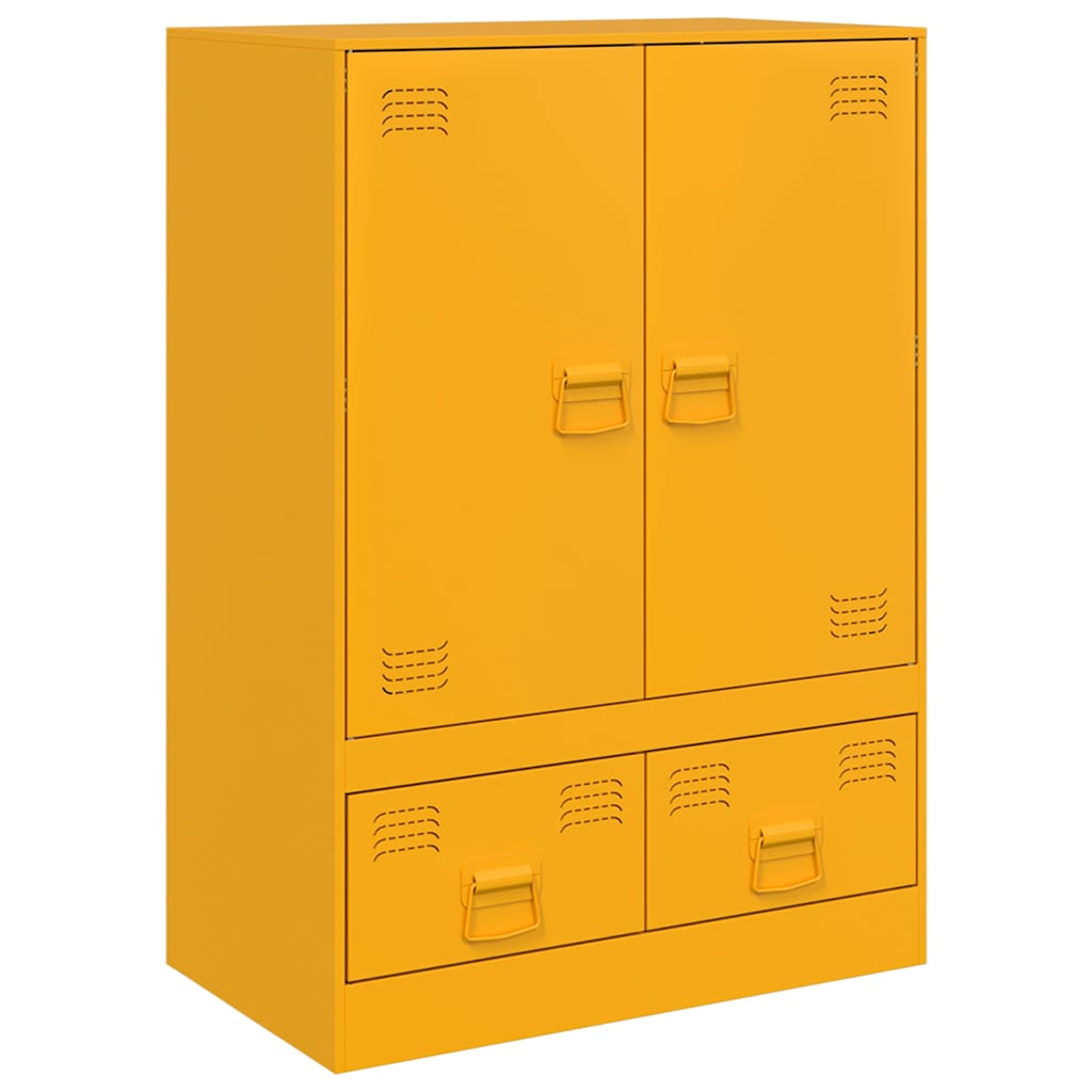 Credenza Giallo Senape 67x39x95 cm in Acciaio