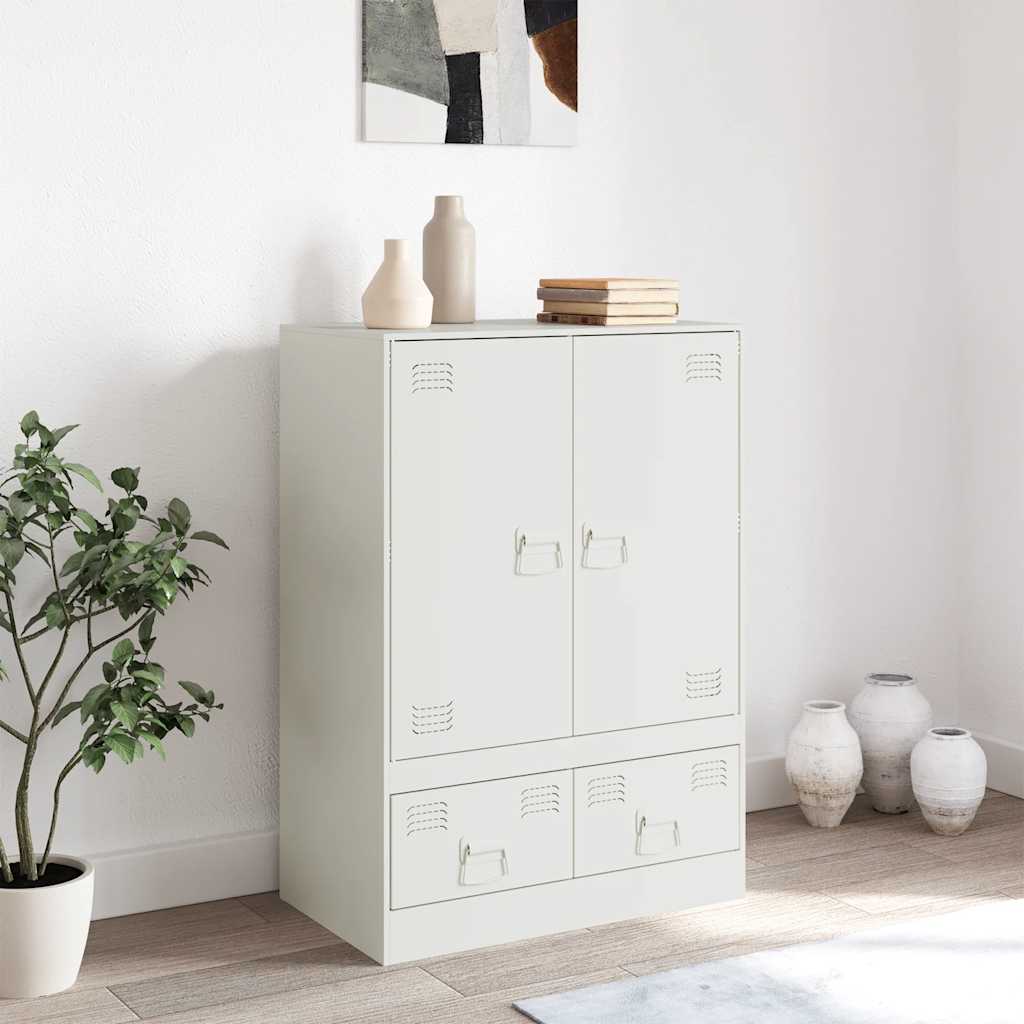 Credenza Bianca 67x39x95 cm in Acciaio