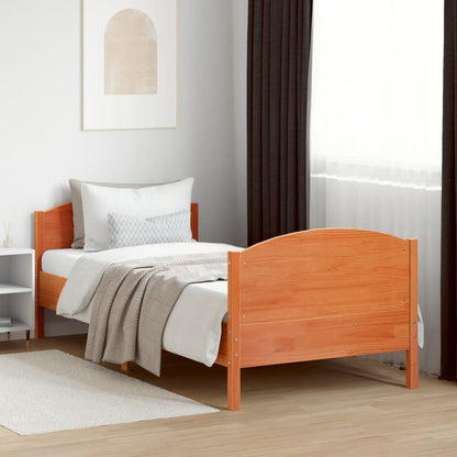 Letto senza Materasso Marrone Cera 100x200 cm in Legno di Pino