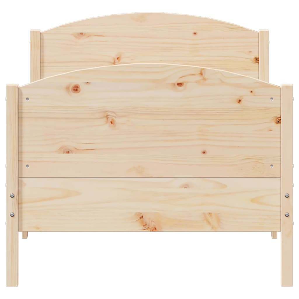 Letto senza Materasso 90x200 cm in Legno Massello di Pino