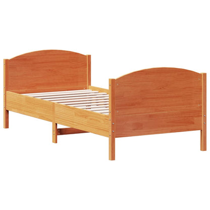 Letto senza Materasso Marrone Cera 90x200 cm Legno di Pino