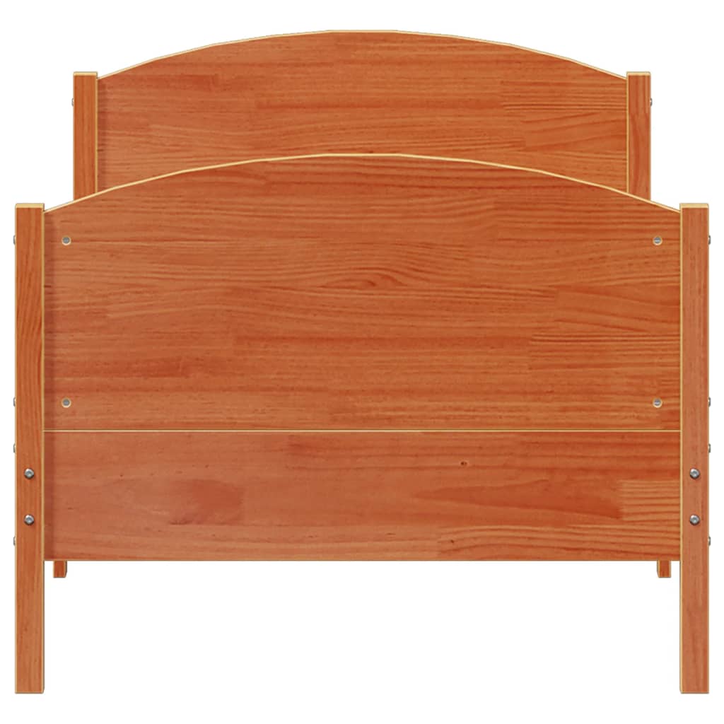 Letto senza Materasso Marrone Cera 90x200 cm Legno di Pino
