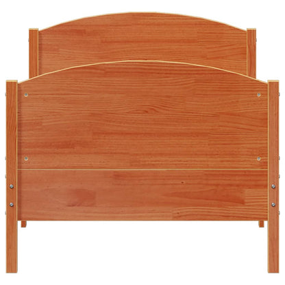 Letto senza Materasso Marrone Cera 90x200 cm Legno di Pino
