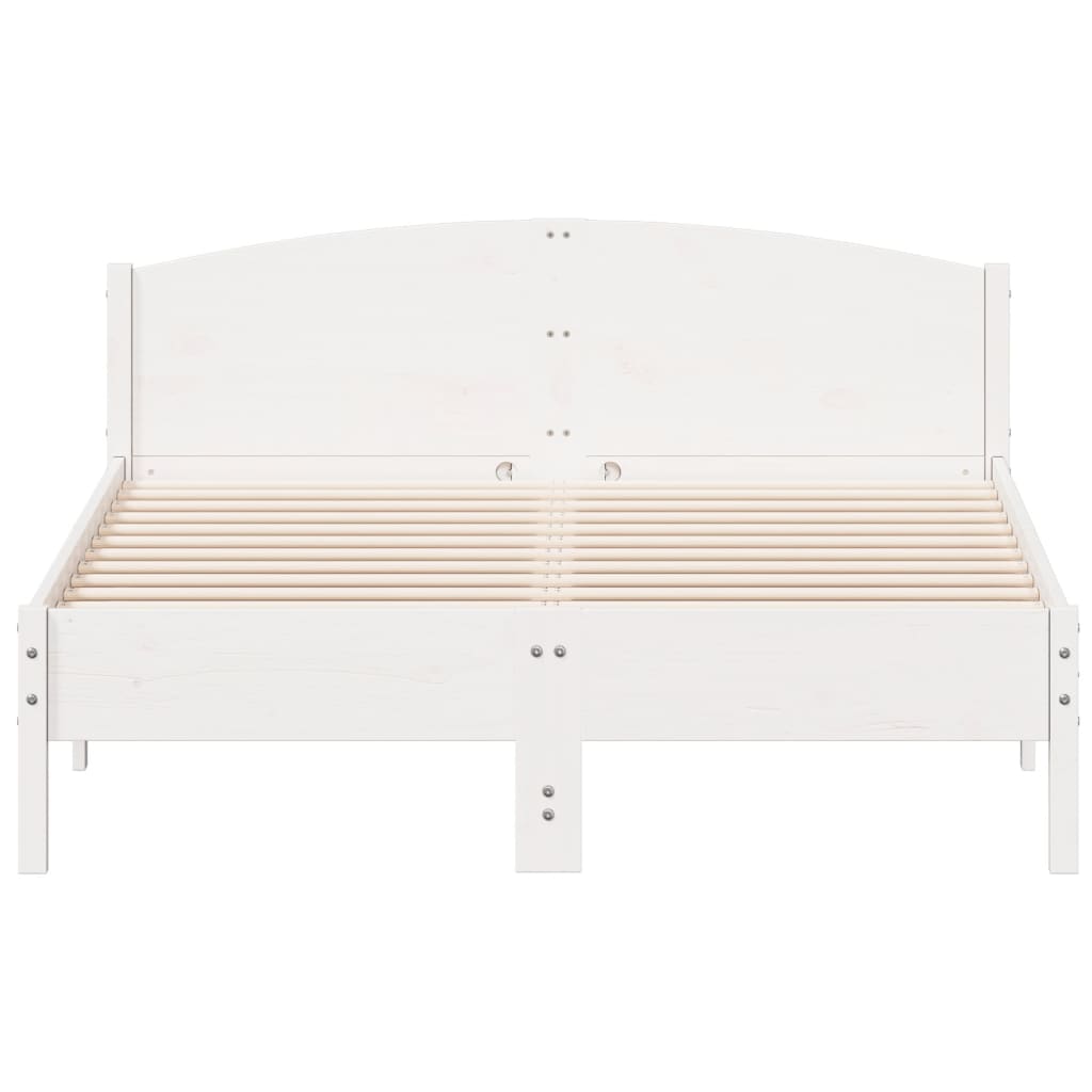 Letto senza Materasso Bianco 140x200 cm Legno Massello di Pino