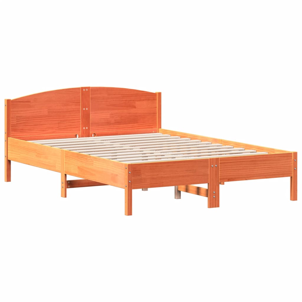 Giroletto senza Materasso Marrone Cera 140x200cm Massello Pino