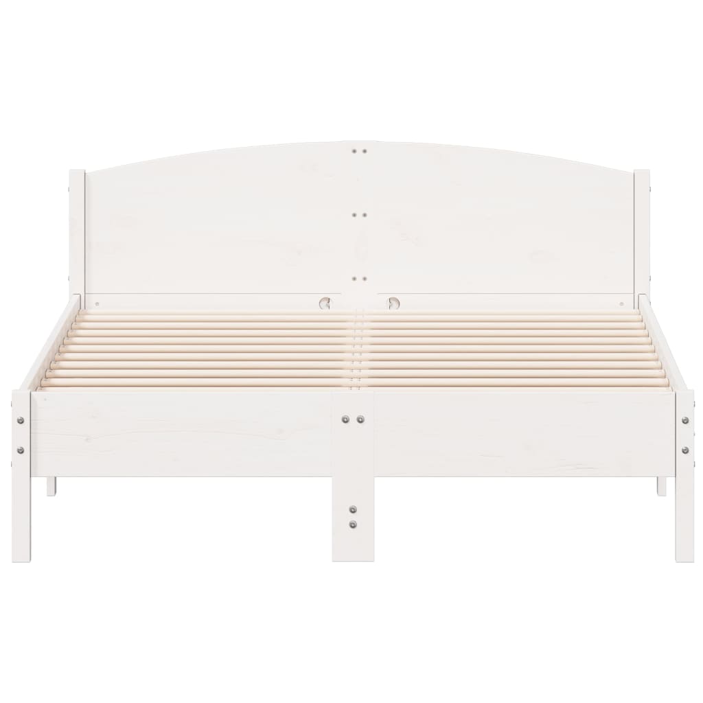 Letto senza Materasso Bianco 120x200 cm Legno Massello di Pino