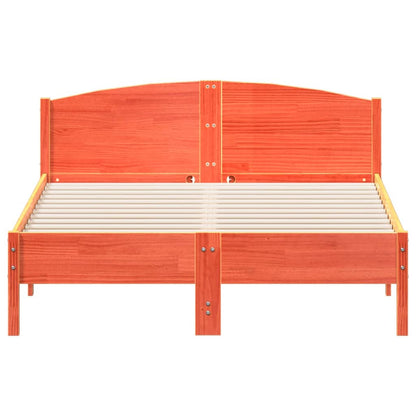 Letto senza Materasso Marrone Cera 135x190 cm in Legno di Pino