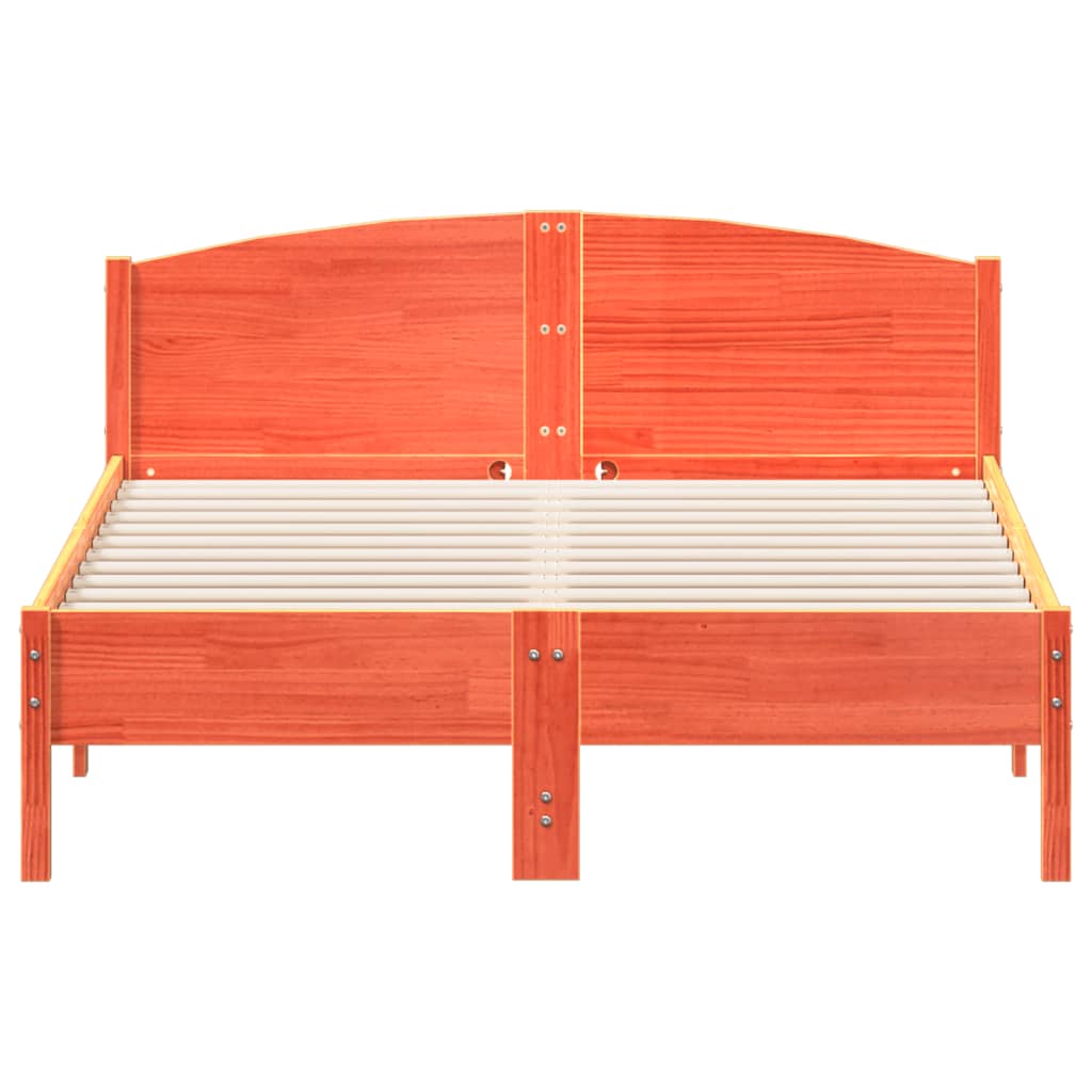 Letto senza Materasso Marrone Cera 120x190 cm in Legno di Pino