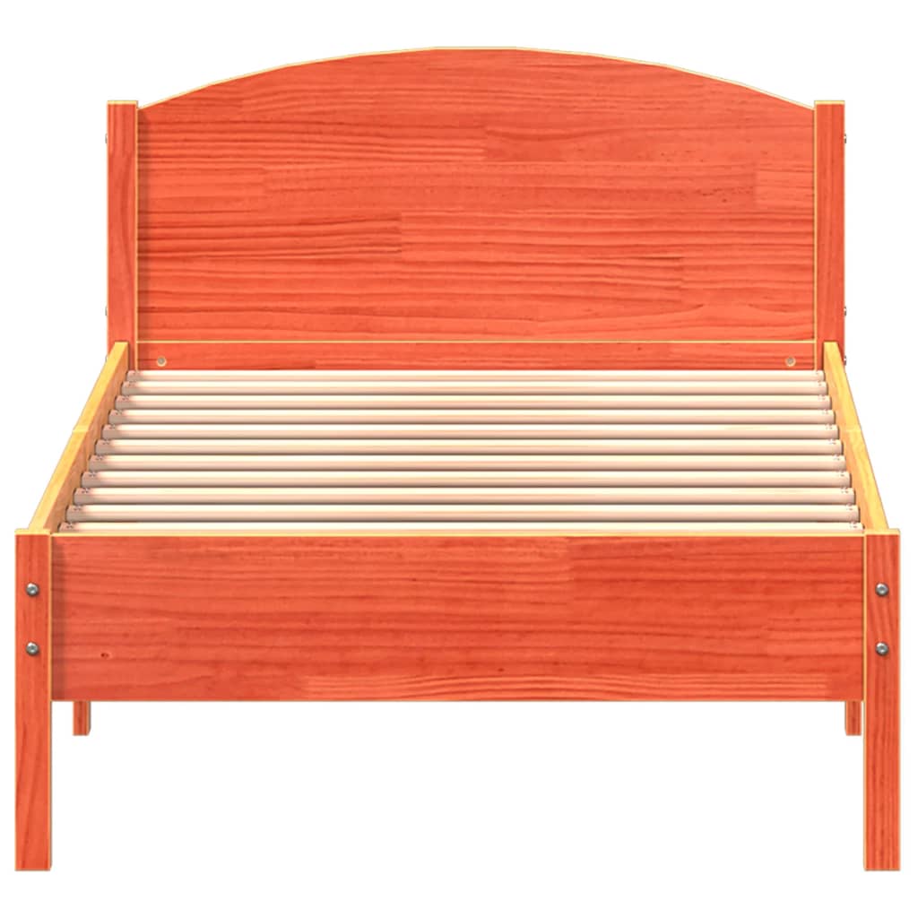 Letto senza Materasso Marrone Cera 90x200 cm Legno di Pino