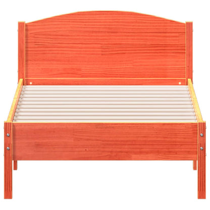 Letto senza Materasso Marrone Cera 75x190 cm in Legno di Pino