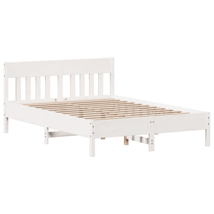 Letto senza Materasso Bianco 150x200 cm Legno Massello di Pino