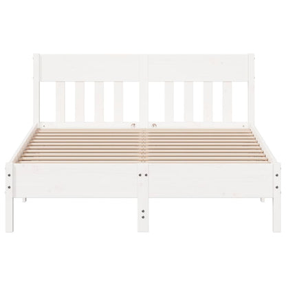 Letto senza Materasso Bianco 150x200 cm Legno Massello di Pino