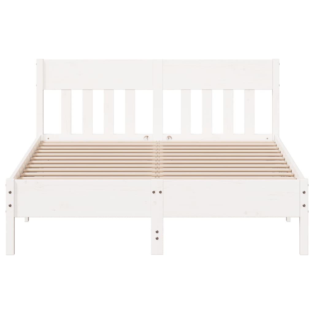 Letto senza Materasso Bianco 120x200 cm Legno Massello di Pino