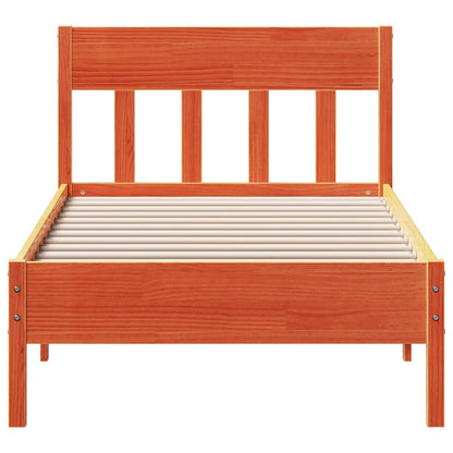Letto senza Materasso Marrone Cera 100x200 cm in Legno di Pino