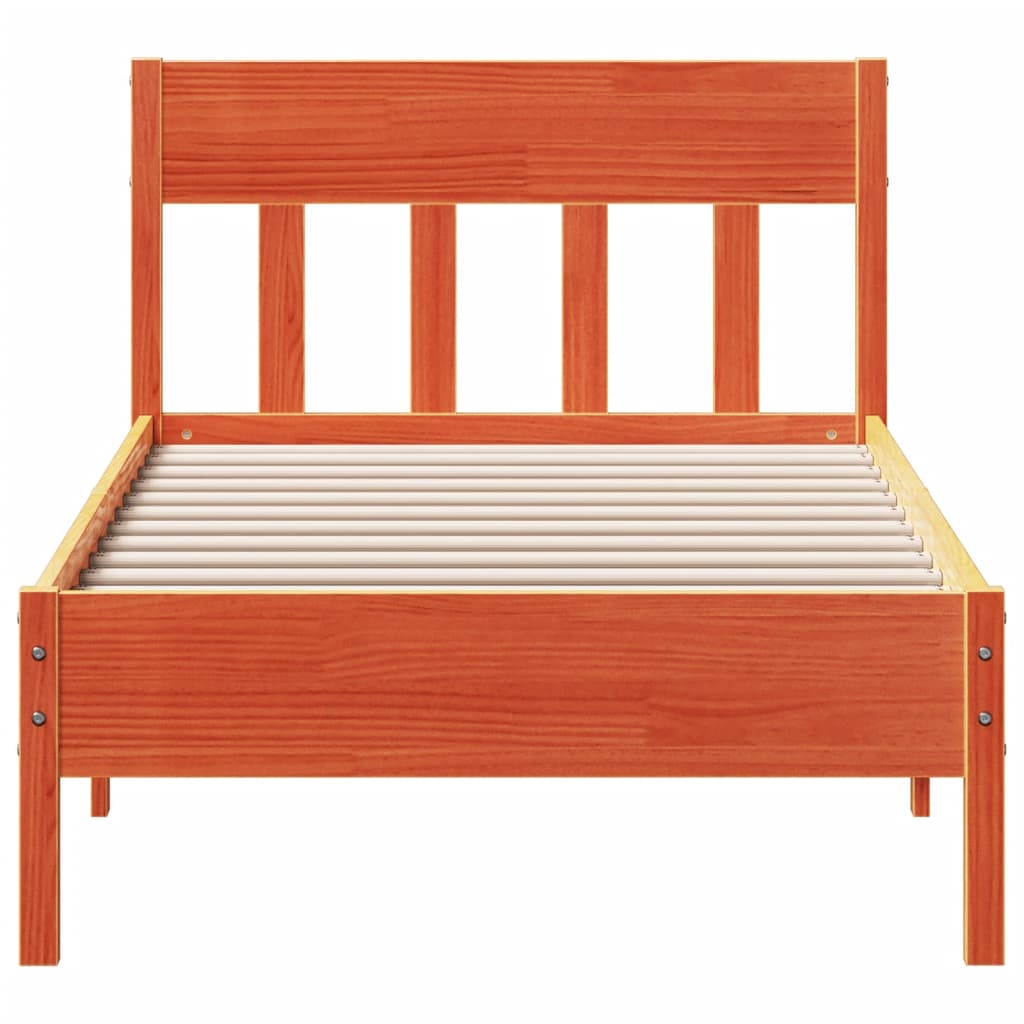 Letto senza Materasso Marrone Cera 90x200 cm Legno di Pino