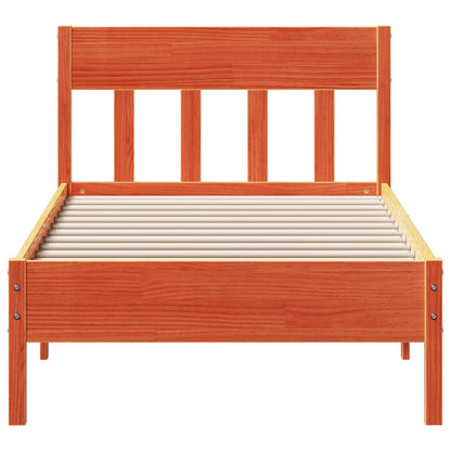 Letto senza Materasso Marrone Cera 90x190 cm in Legno di Pino