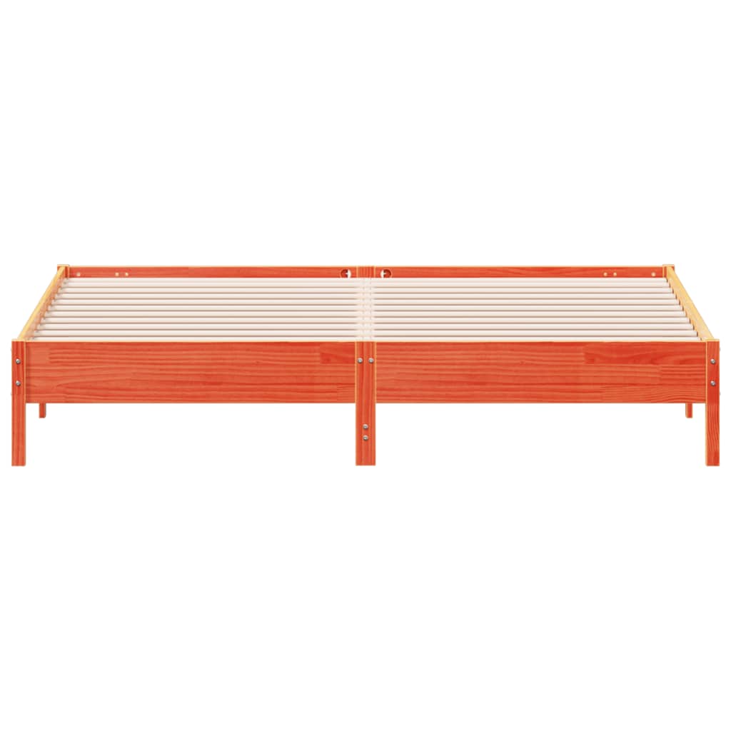 Letto senza Materasso Marrone Cera 200x200 cm in Legno di Pino