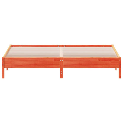 Letto senza Materasso Marrone Cera 200x200 cm in Legno di Pino