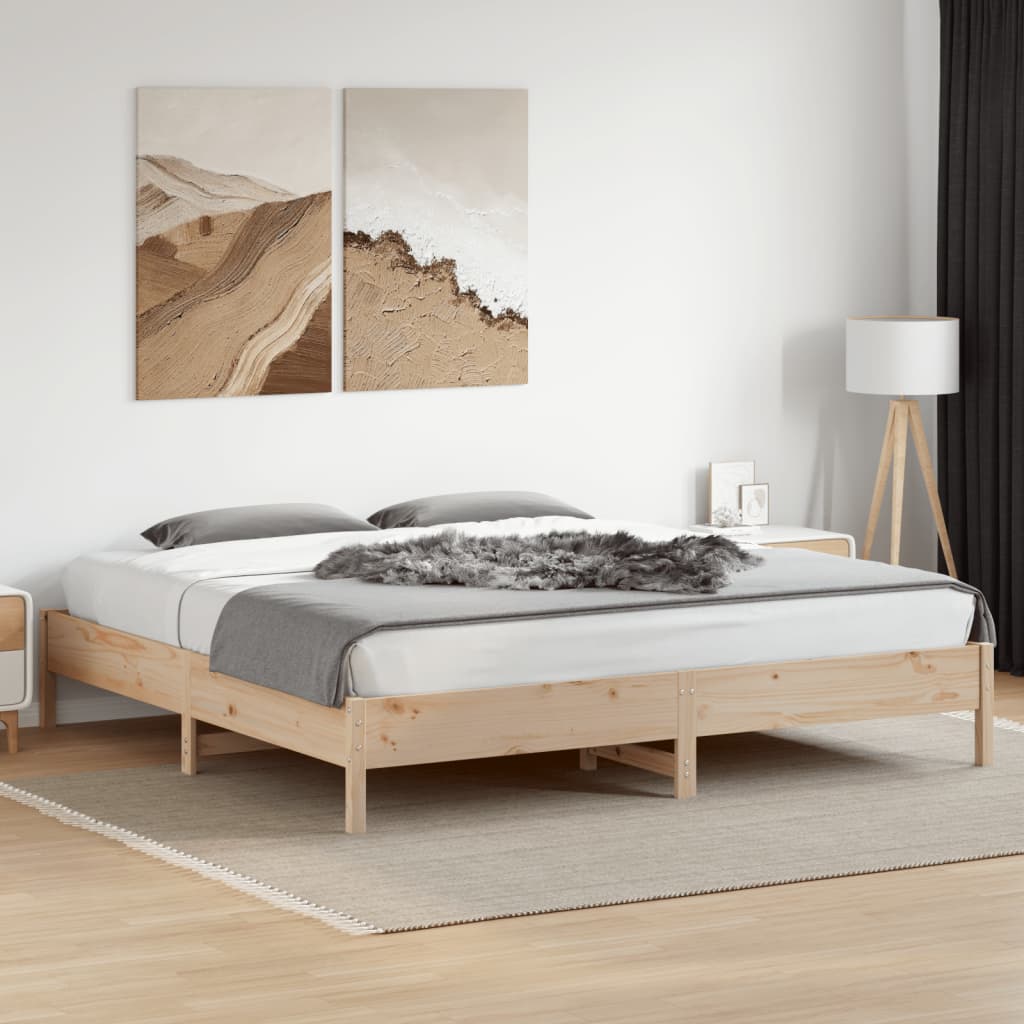 Letto senza Materasso 180x200 cm in Legno Massello di Pino
