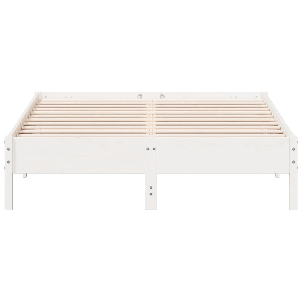 Letto senza Materasso Bianco 160x200 cm Legno Massello di Pino
