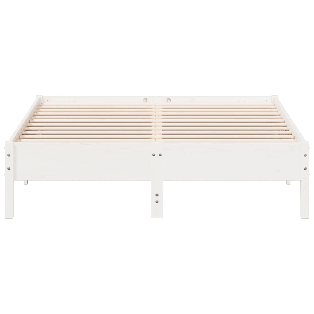 Letto senza Materasso Bianco 150x200 cm Legno Massello di Pino