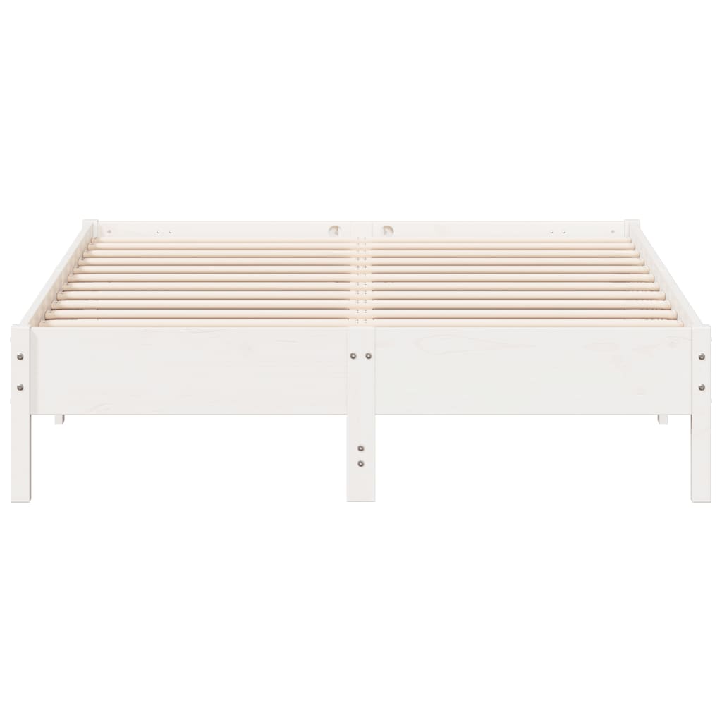 Letto senza Materasso Bianco 140x200 cm Legno Massello di Pino