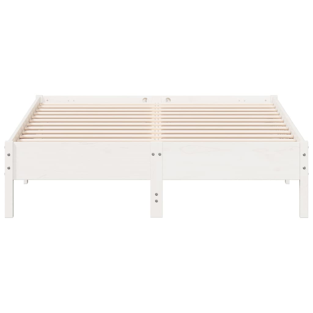 Letto senza Materasso Bianco 120x200 cm Legno Massello di Pino