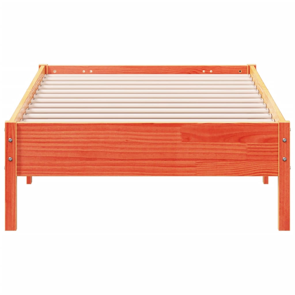 Letto senza Materasso Marrone Cera 100x200 cm in Legno di Pino
