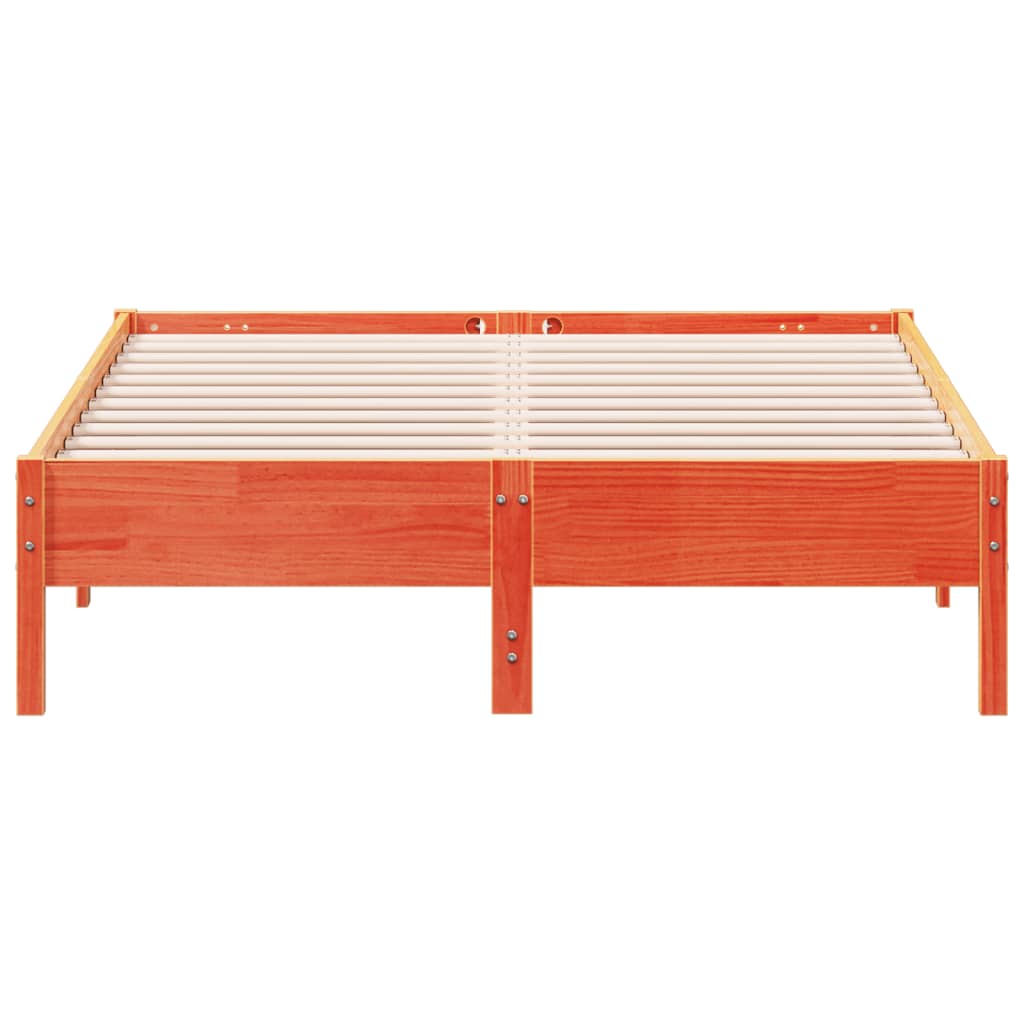 Letto senza Materasso Marrone Cera 140x190 cm in Legno di Pino