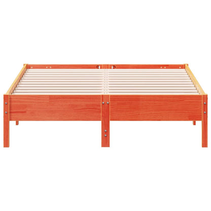 Letto senza Materasso Marrone Cera 135x190 cm in Legno di Pino