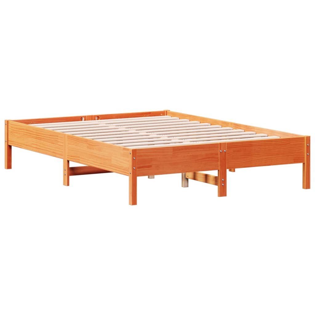 Letto senza Materasso Marrone Cera 120x190 cm in Legno di Pino