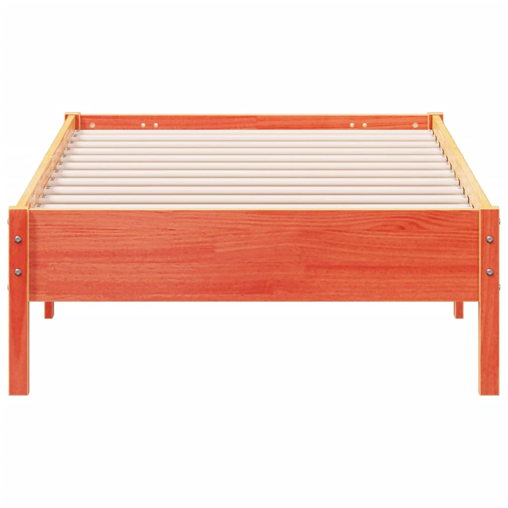 Letto senza Materasso Marrone Cera 90x190 cm in Legno di Pino