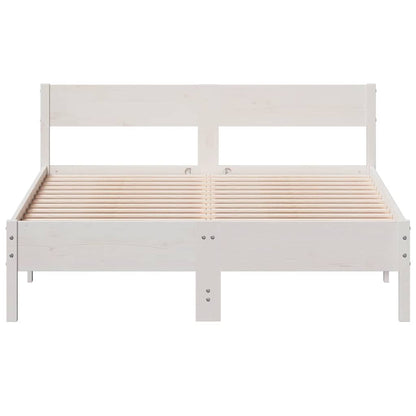 Letto senza Materasso Bianco 150x200 cm Legno Massello di Pino