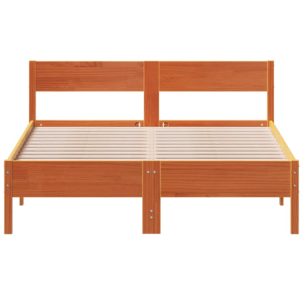 Letto senza Materasso Marrone Cera 150x200 cm in Legno di Pino